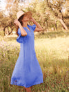 Zana linen maxi dress - Bright Blue