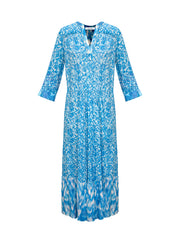 Maryam blurred ikat print dress