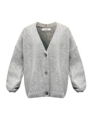Micheala alpaca blend cardigan - Heathered Silver Grey