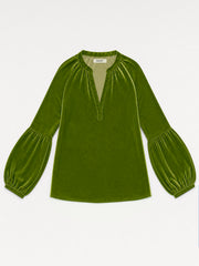 Philly silk blend velvet shirt - Moss Green | NRBY Clothing