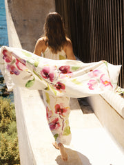 Orchid Print Silk Scarf | NRBY Clothing