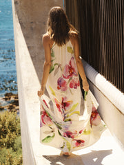 Orchid Print Silk Scarf | NRBY Clothing