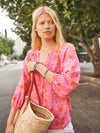 Lara silk floral pop shirt
