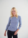 Billie cotton rib stripe t-shirt - Cobalt/Grey