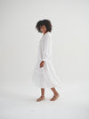 Brooke gauze linen tiered dress - White