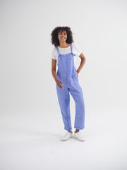 Carrie linen dungaree - Bright Blue | NRBY Clothing