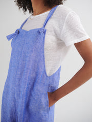 Carrie linen dungaree - Bright Blue | NRBY Clothing