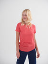 Charlie linen crew neck t-Shirt - Geranium