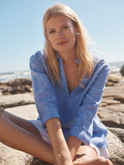 Chrissie linen shirt - Bright Blue