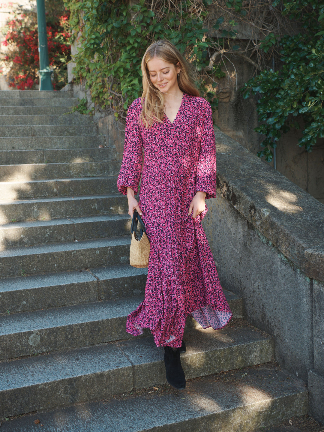 Carolina pink leopard print dress