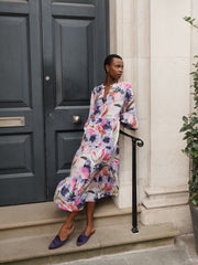 Gemma silk watercolour floral dress