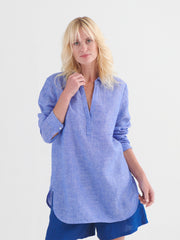 Chrissie linen shirt - Bright Blue