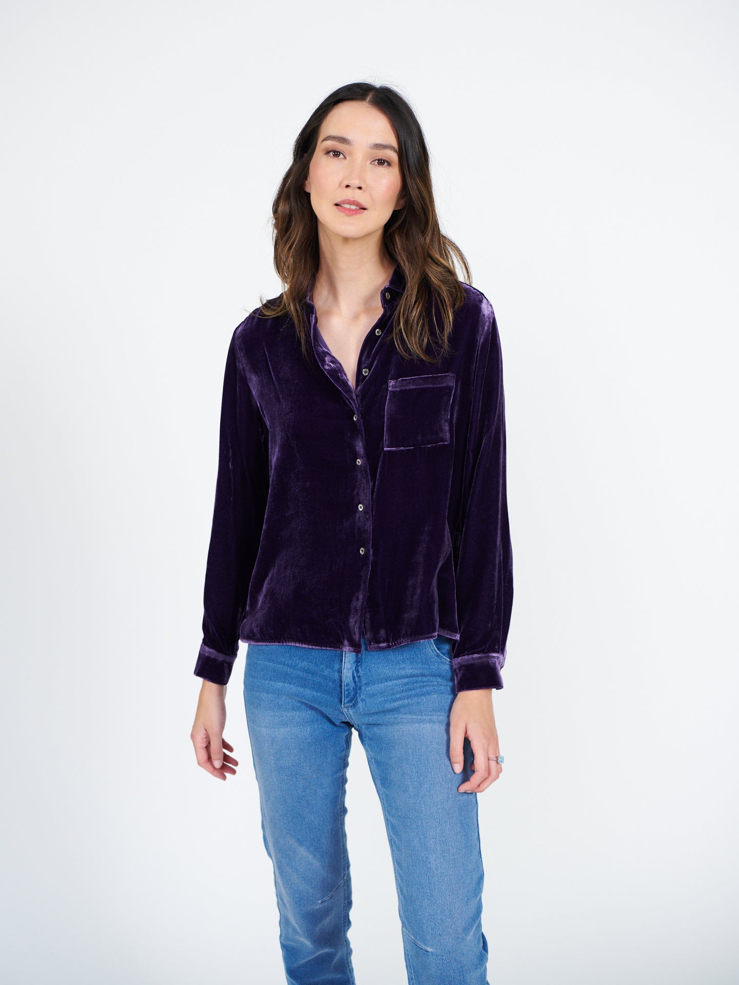 Patti velvet shirt - Blackberry