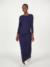 Giselle long sleeve side ruched jersey dress