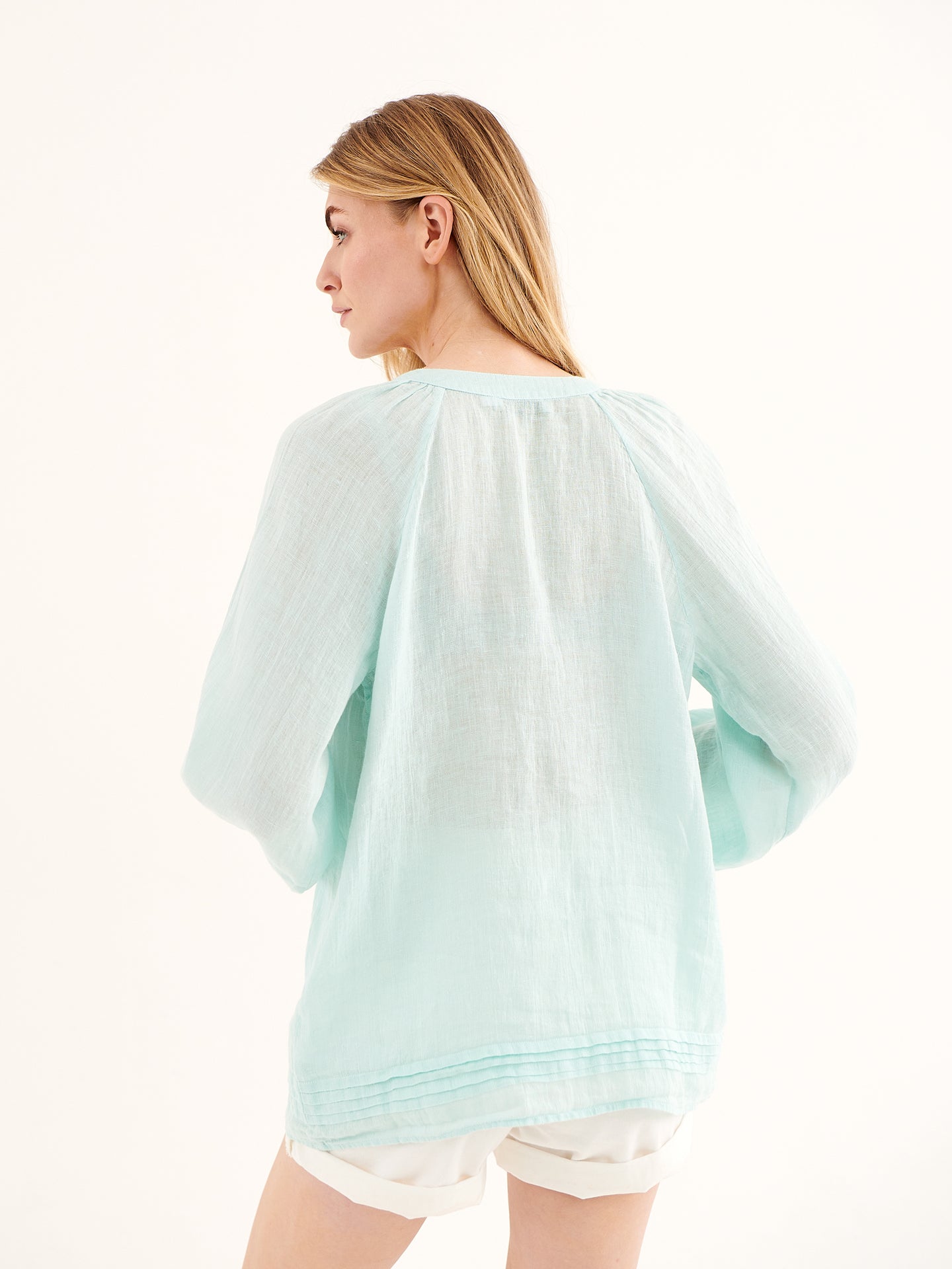 Myrtle linen shirt - Aqua