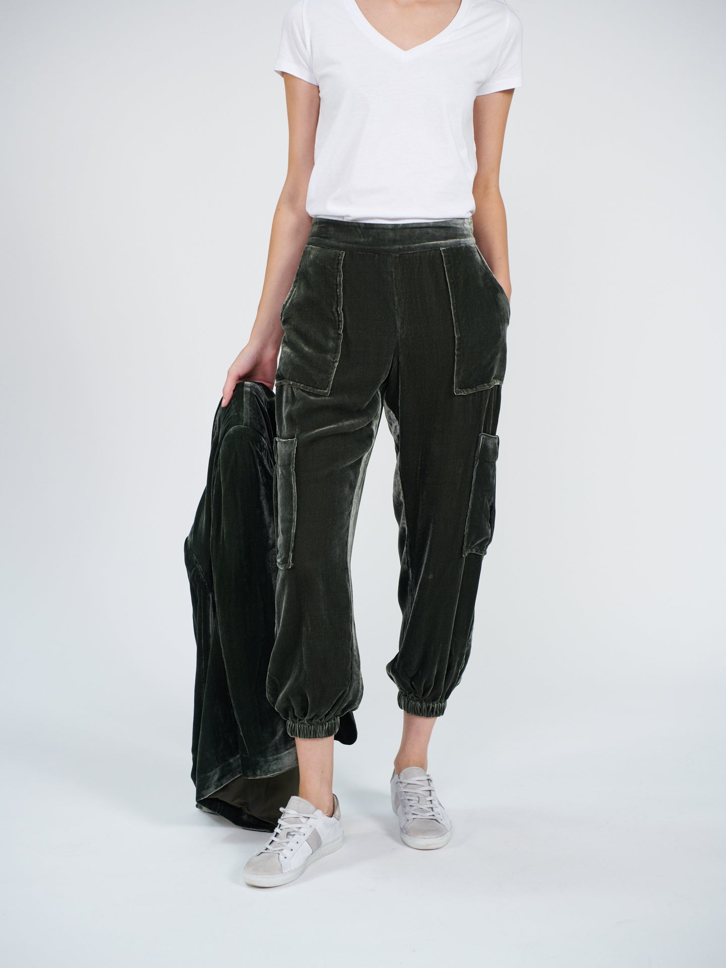 Becca velvet cargo trousers - Khaki
