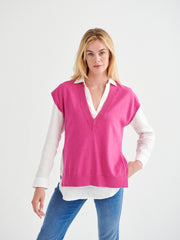 New Willow v-neck tank - Magenta