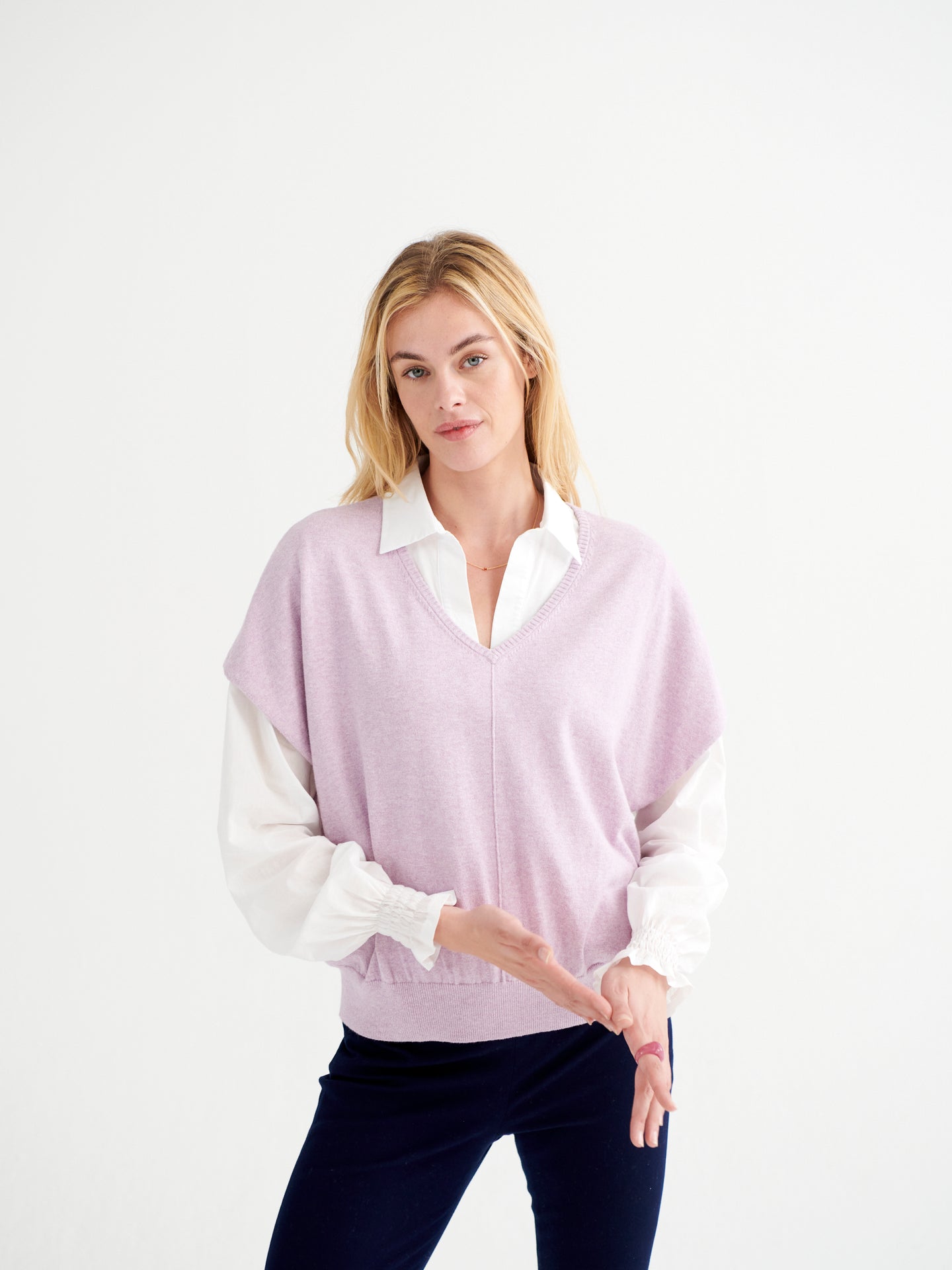 Chessie cotton cashmere blend sweater