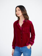 Patti velvet shirt - Hot Pink