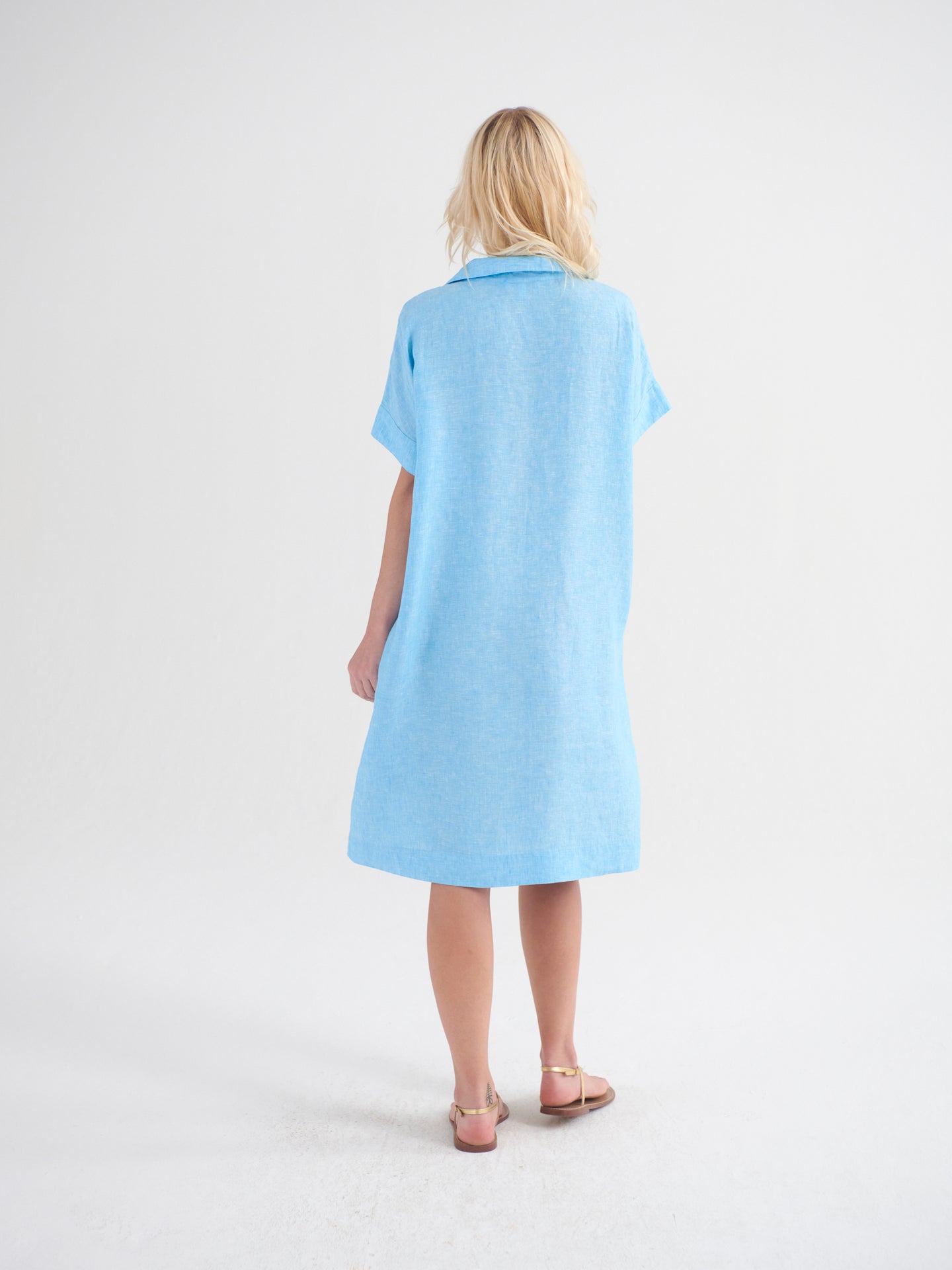 Shelly linen dress - Turquoise