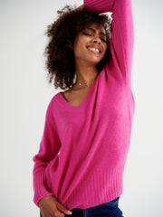 Mari perfect cashmere sweater - Heathered Cherry