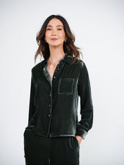 Patti velvet shirt - Khaki