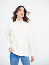 Jana funnel neck sweater with ribbed cuffs - Cream