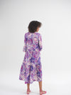 Genevieve silk giant painterly paisley dress
