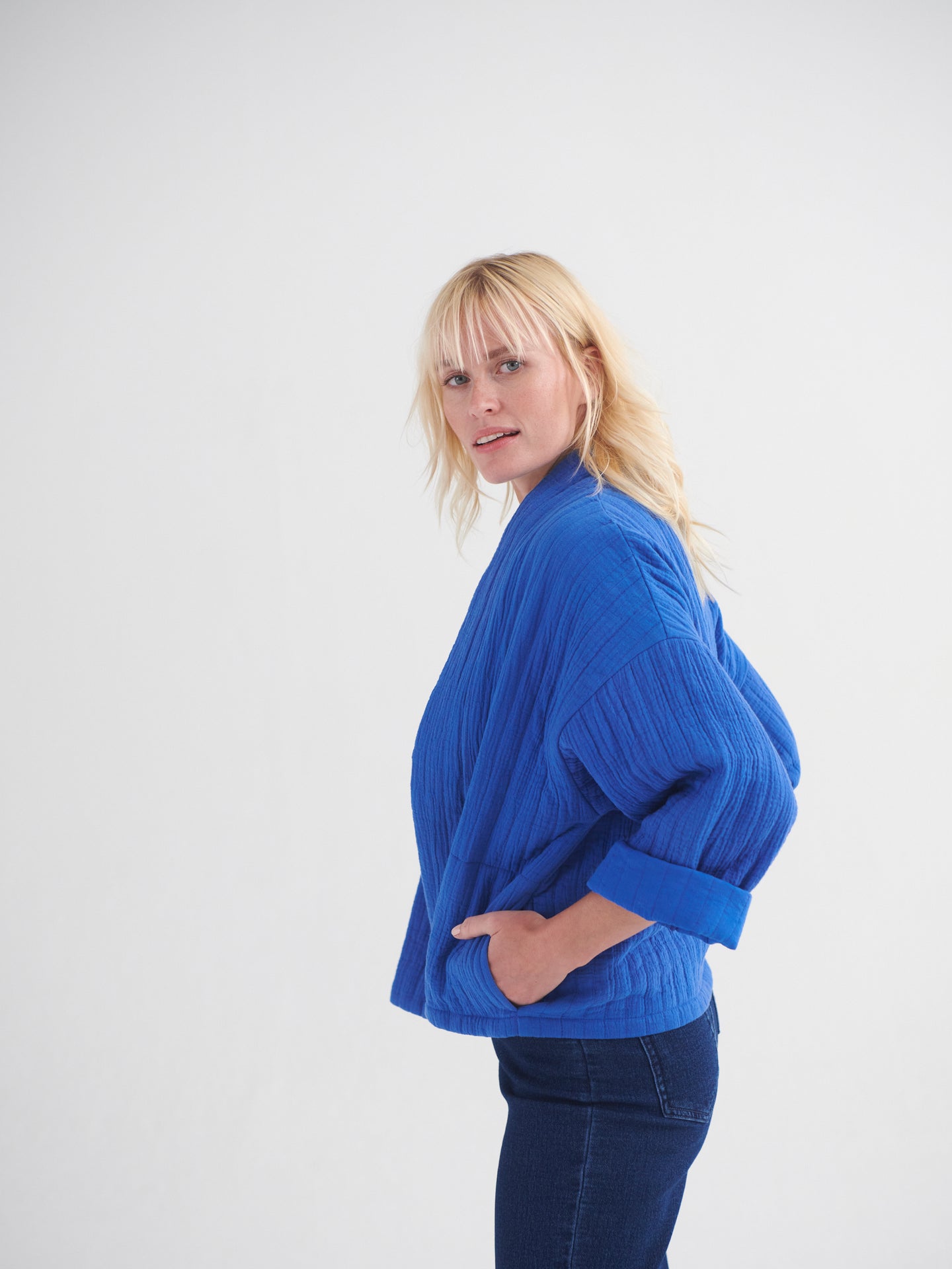 Kimmy double cloth jacket - Cobalt – Cobalt – NRBY