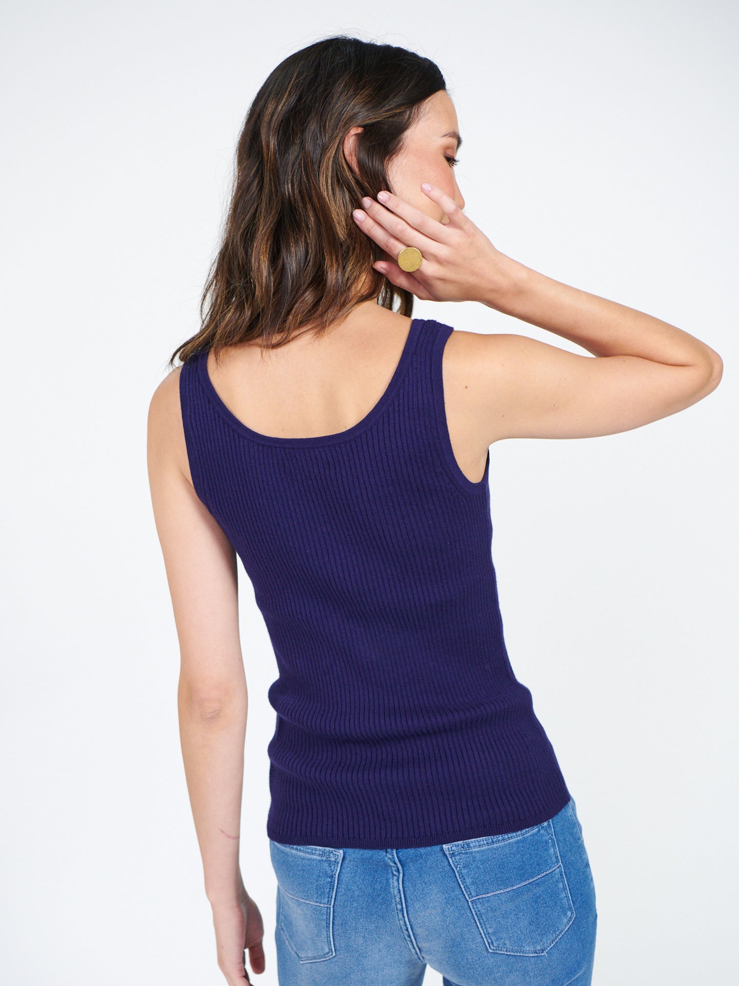 Sugar cotton cashmere ribbed vest