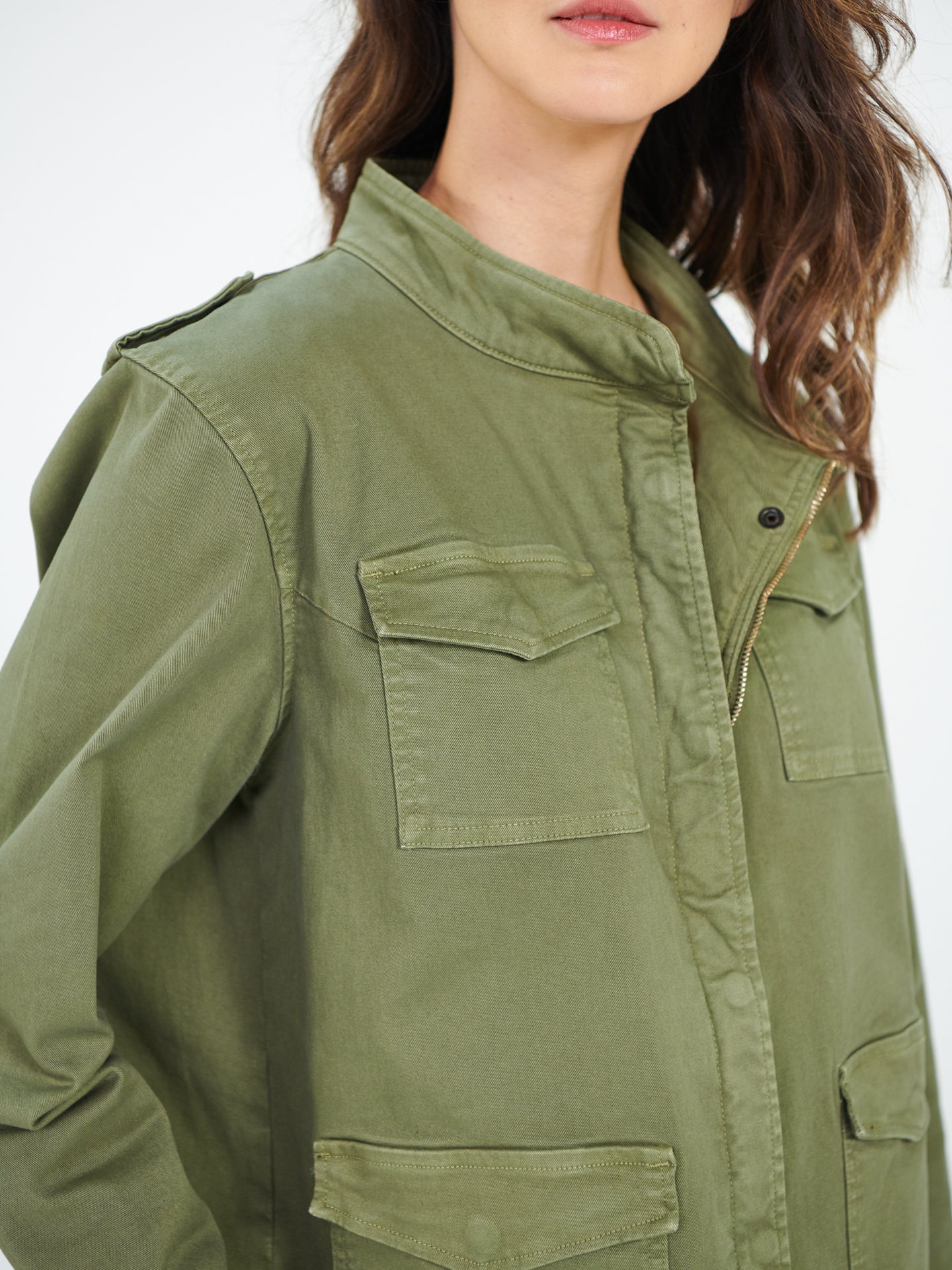 Monica cotton utility jacket - Khaki