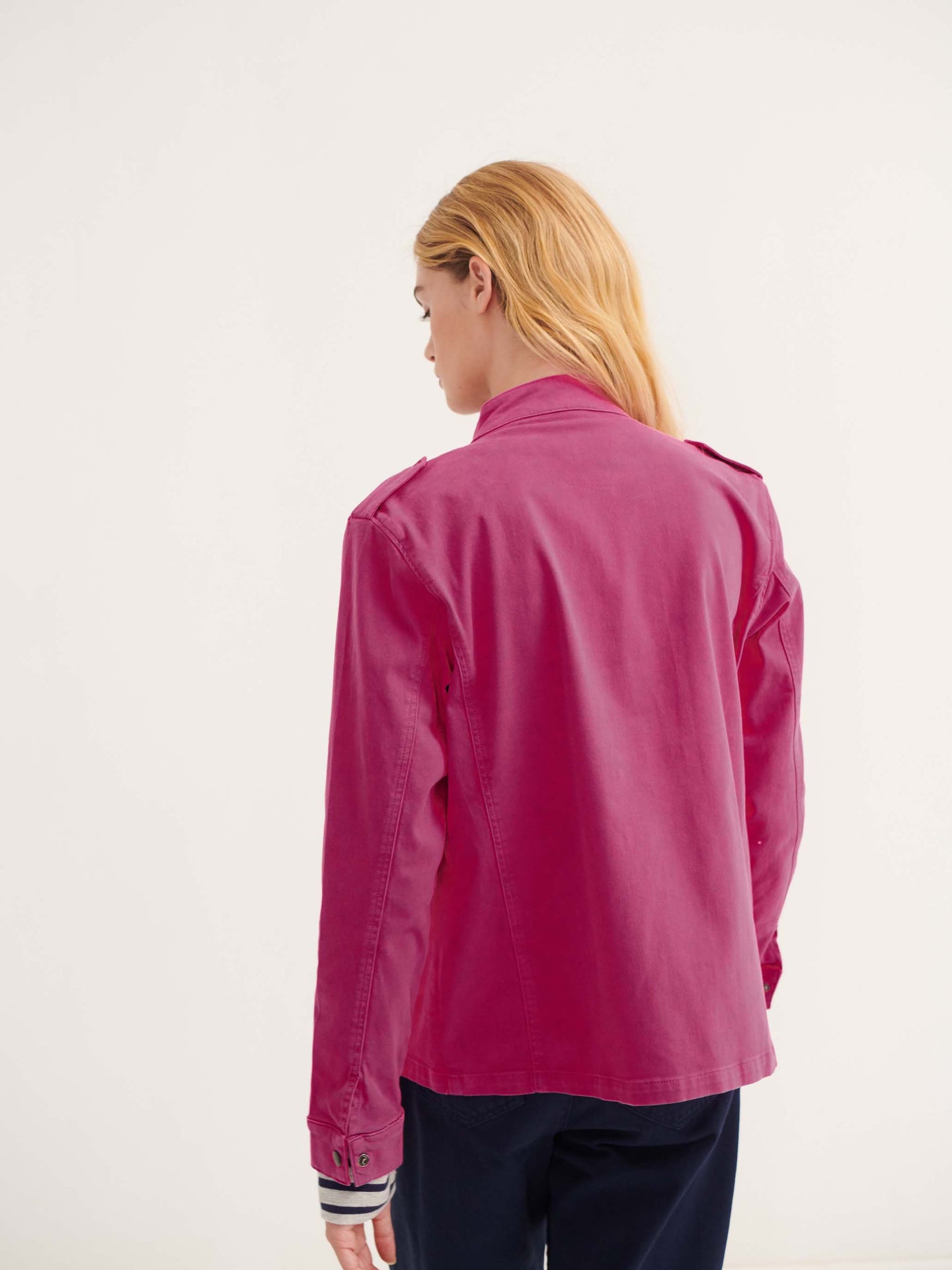 Monica cotton utility jacket - Hot Pink