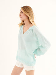 Myrtle linen shirt - Aqua