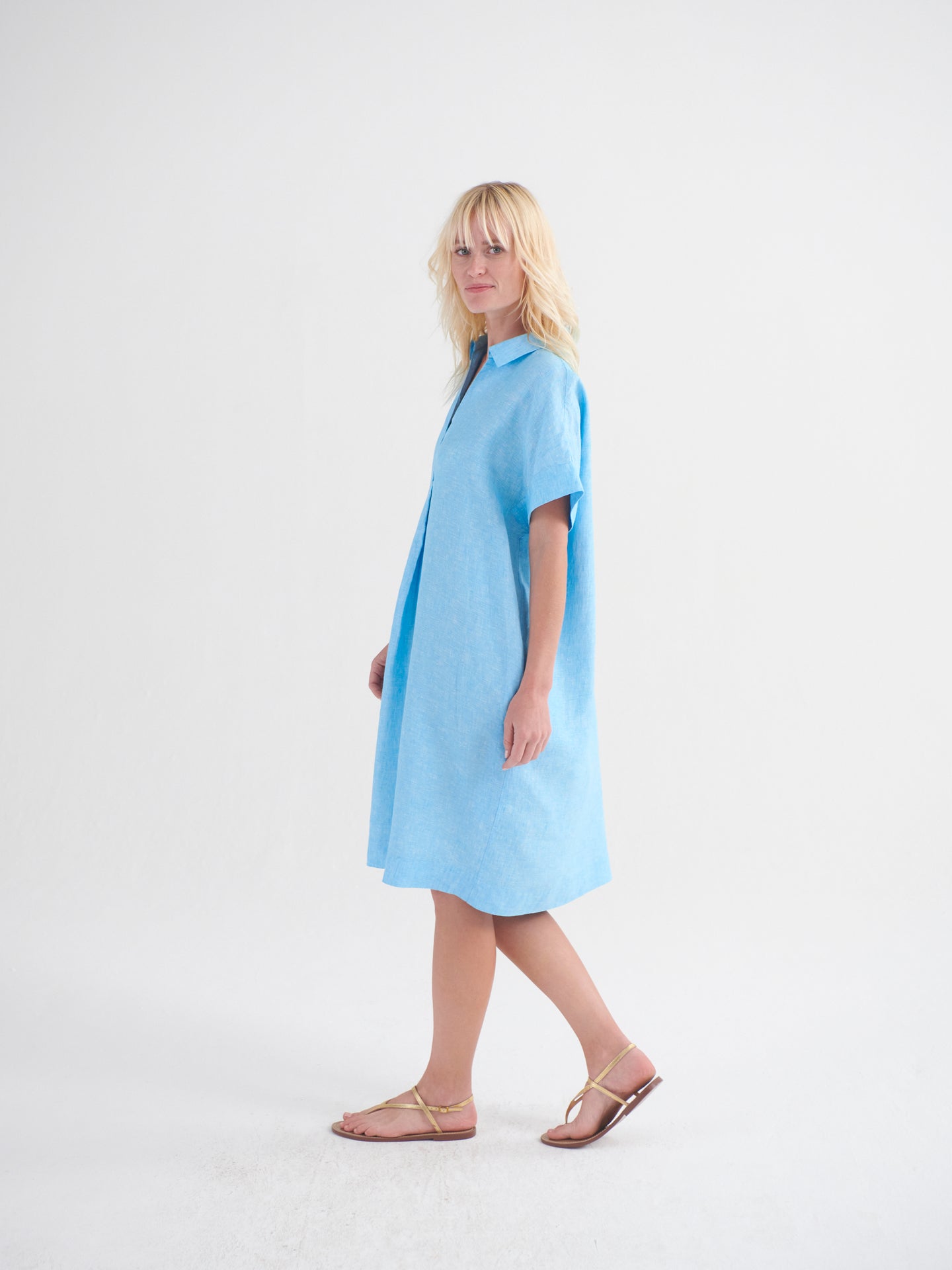 Shelly linen dress - Turquoise