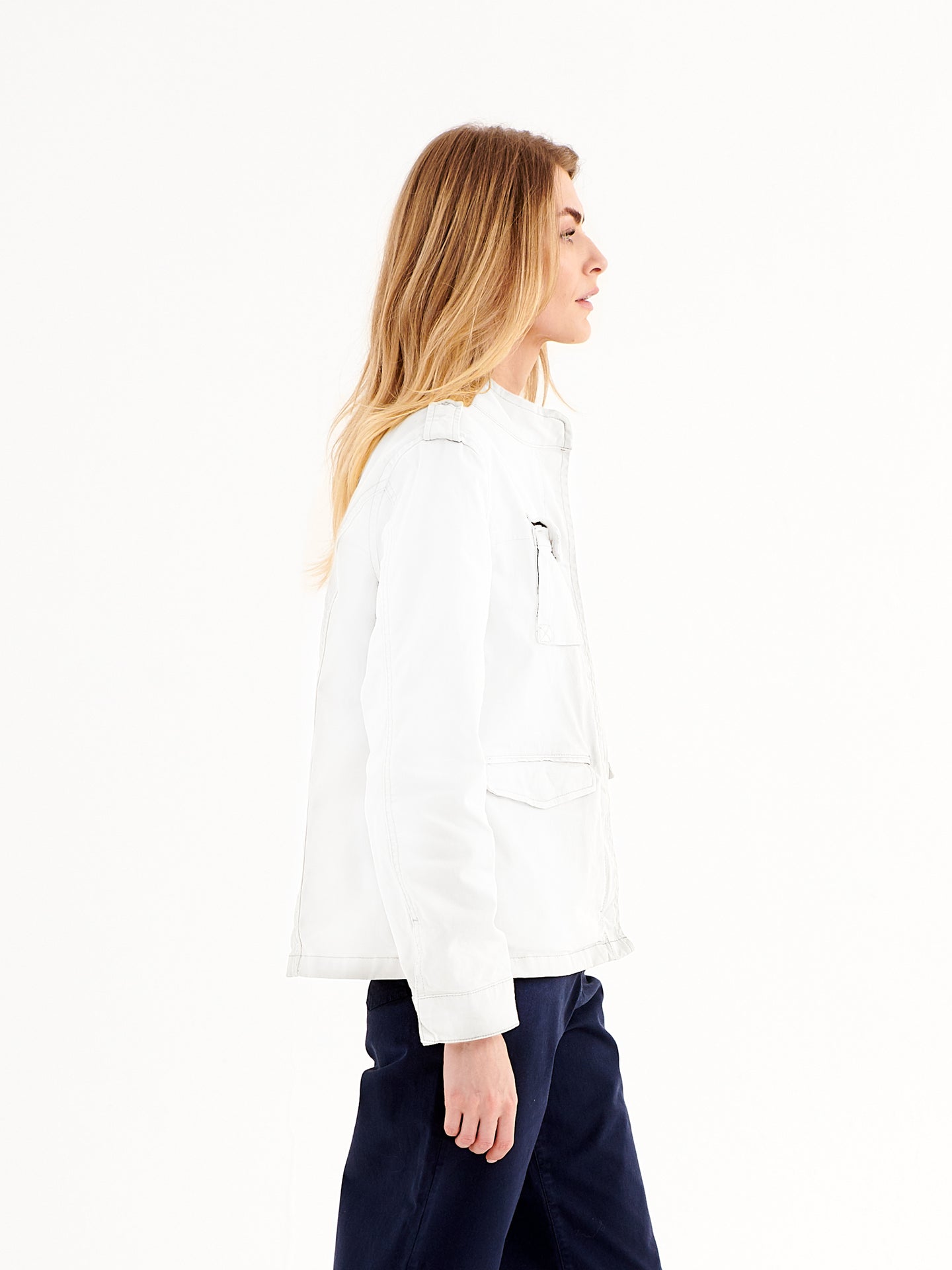 Monica cotton utility jacket - White