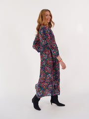 Ana silk painterly paisley dress