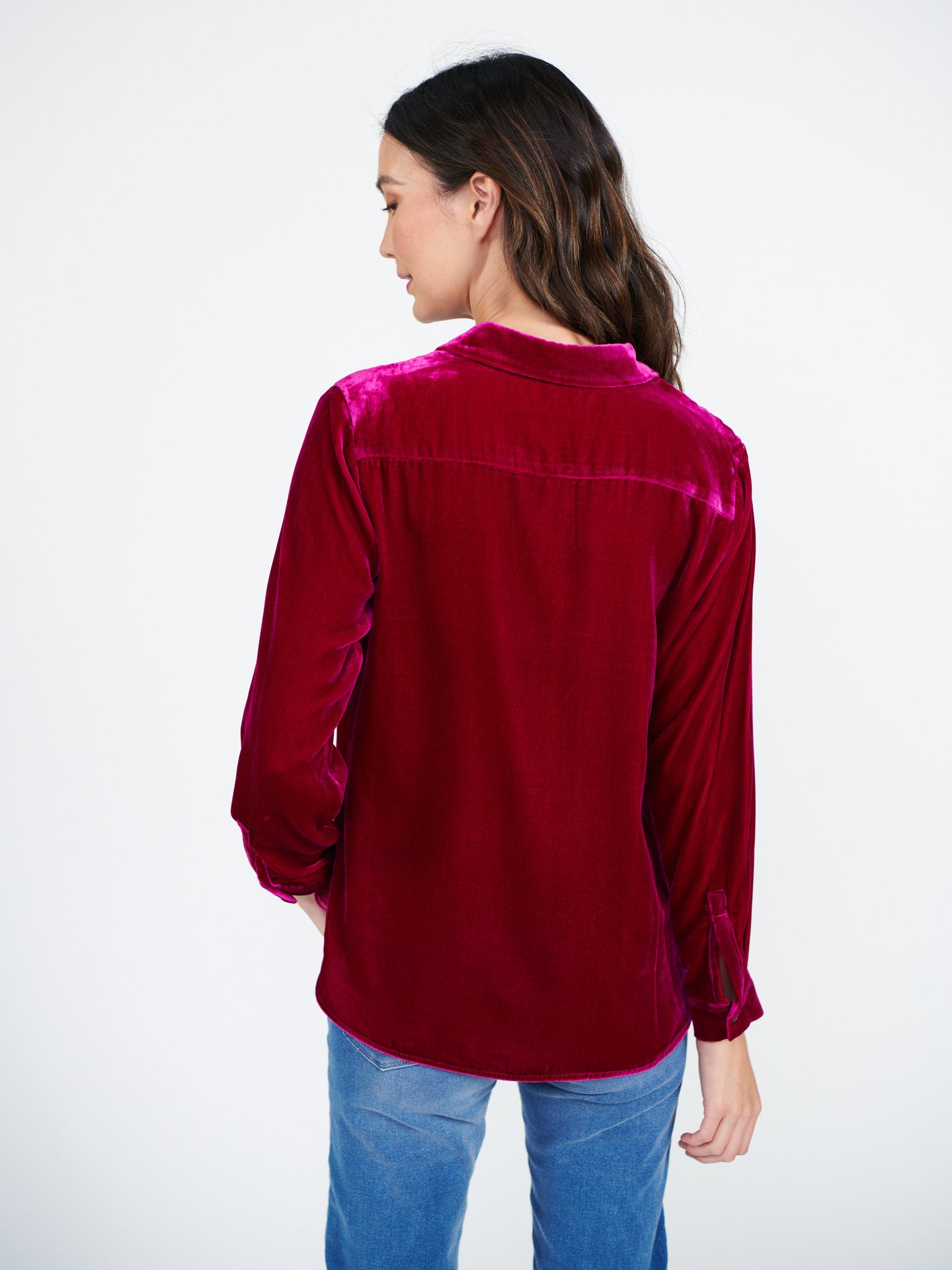 Patti velvet shirt - Hot Pink