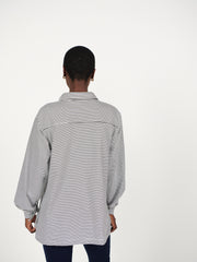 Monia jersey stripe tie cuff shirt