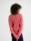 Sandy cotton cashmere blend v neck sweater - Red Multi