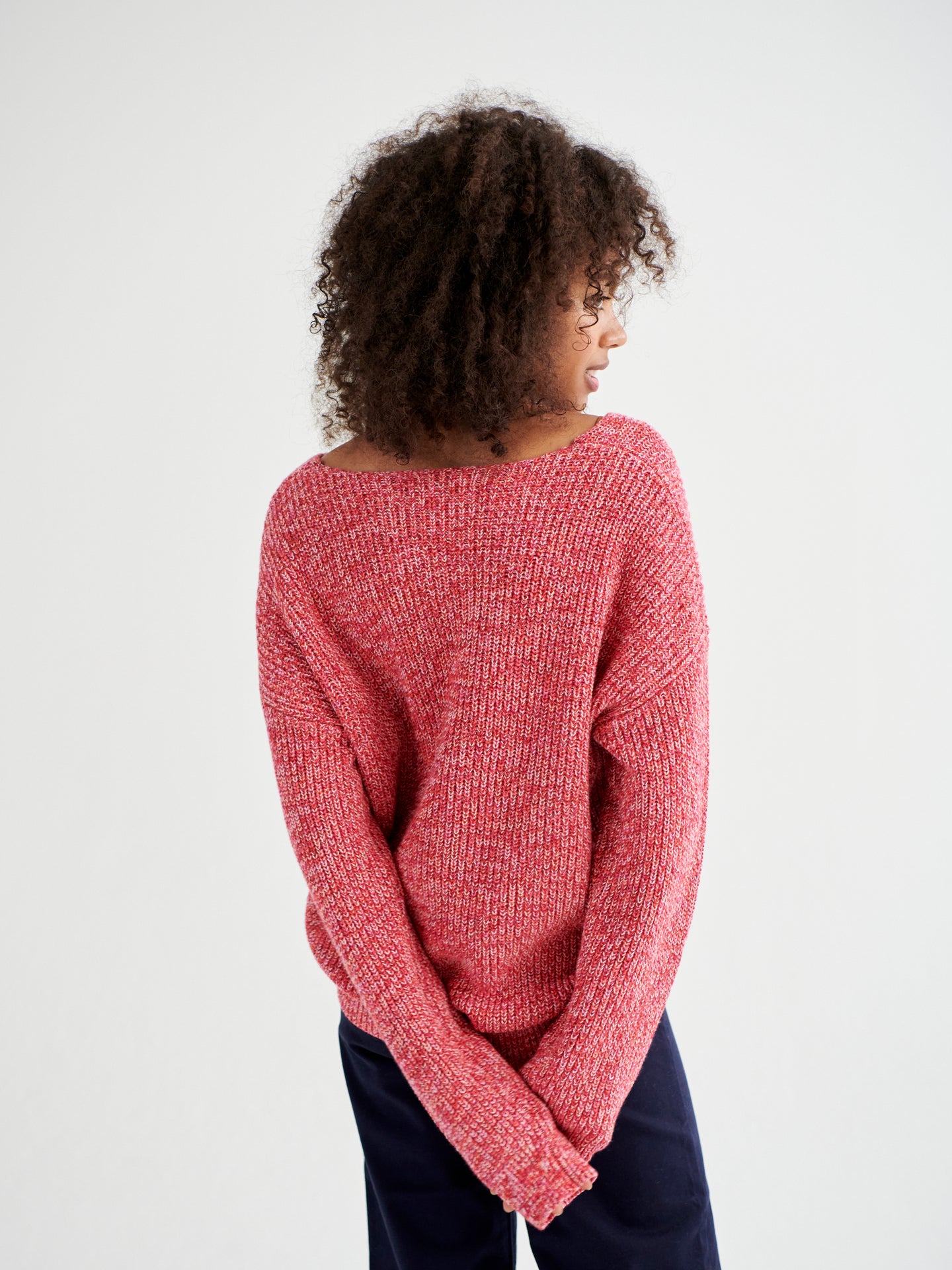 Sandy cotton cashmere blend v neck sweater
