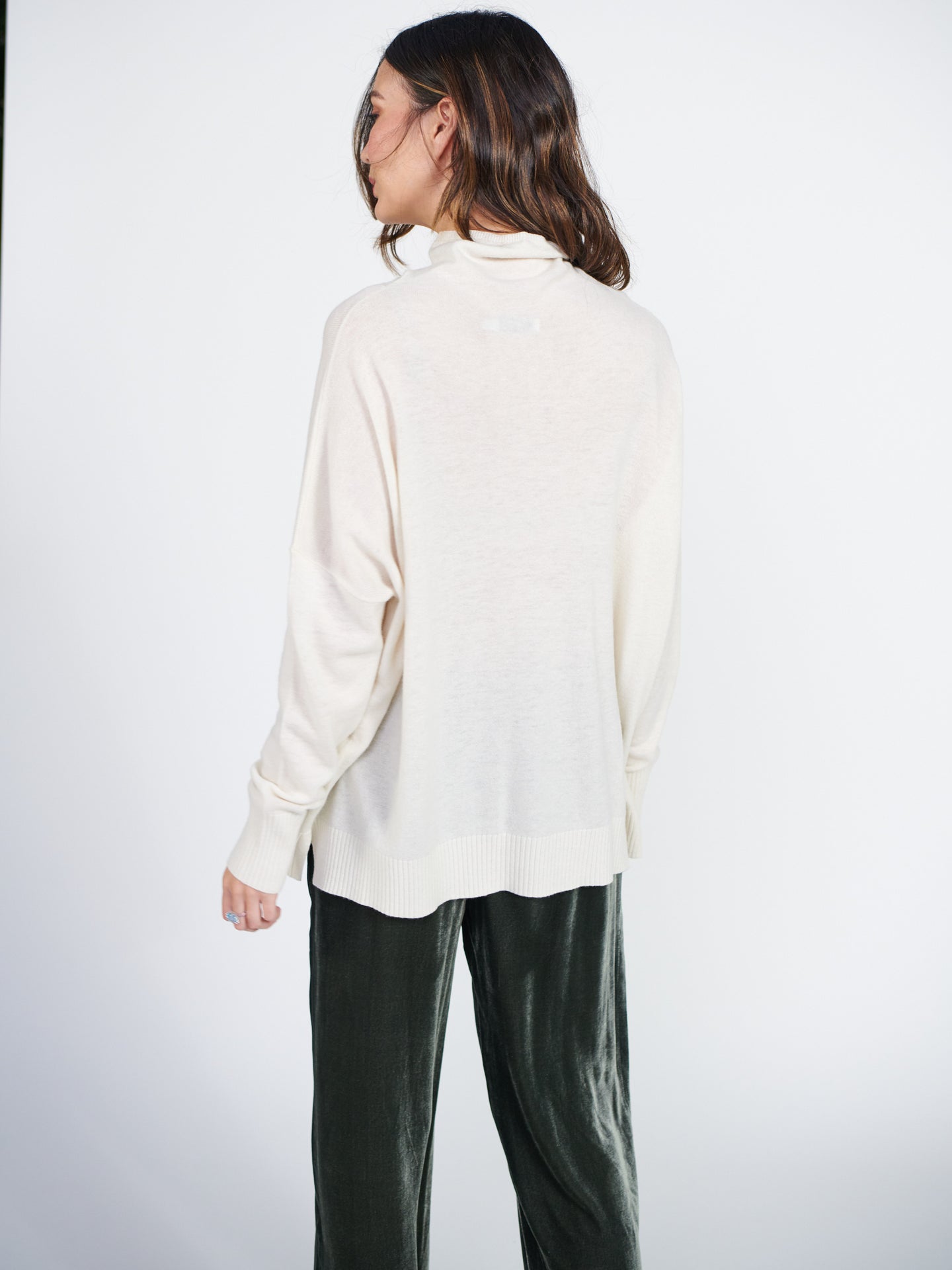 Josie funnel neck sweater with ribbed cuffs