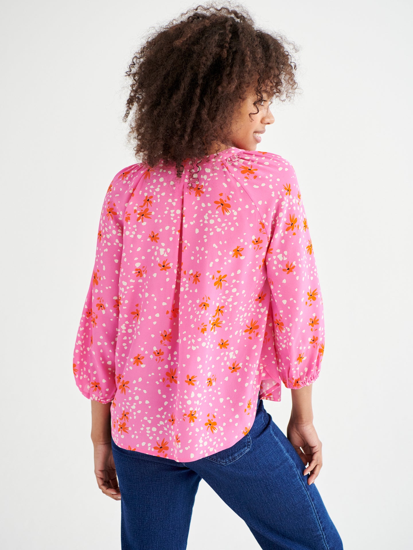 Lara silk floral pop shirt
