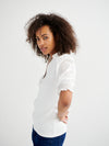 Evelyn jersey and cotton short sleeve shirt - White