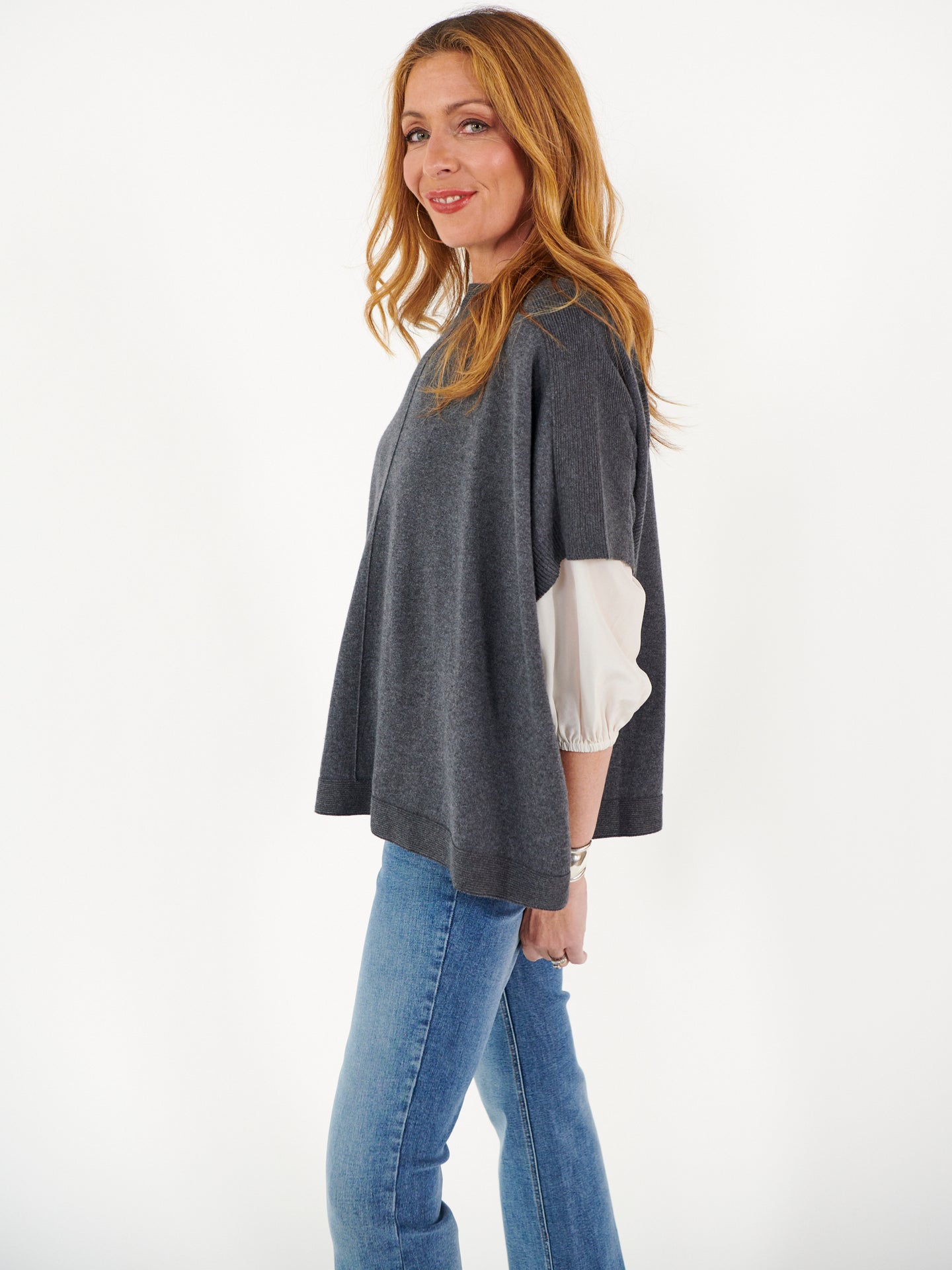 Ellie cotton cashmere poncho