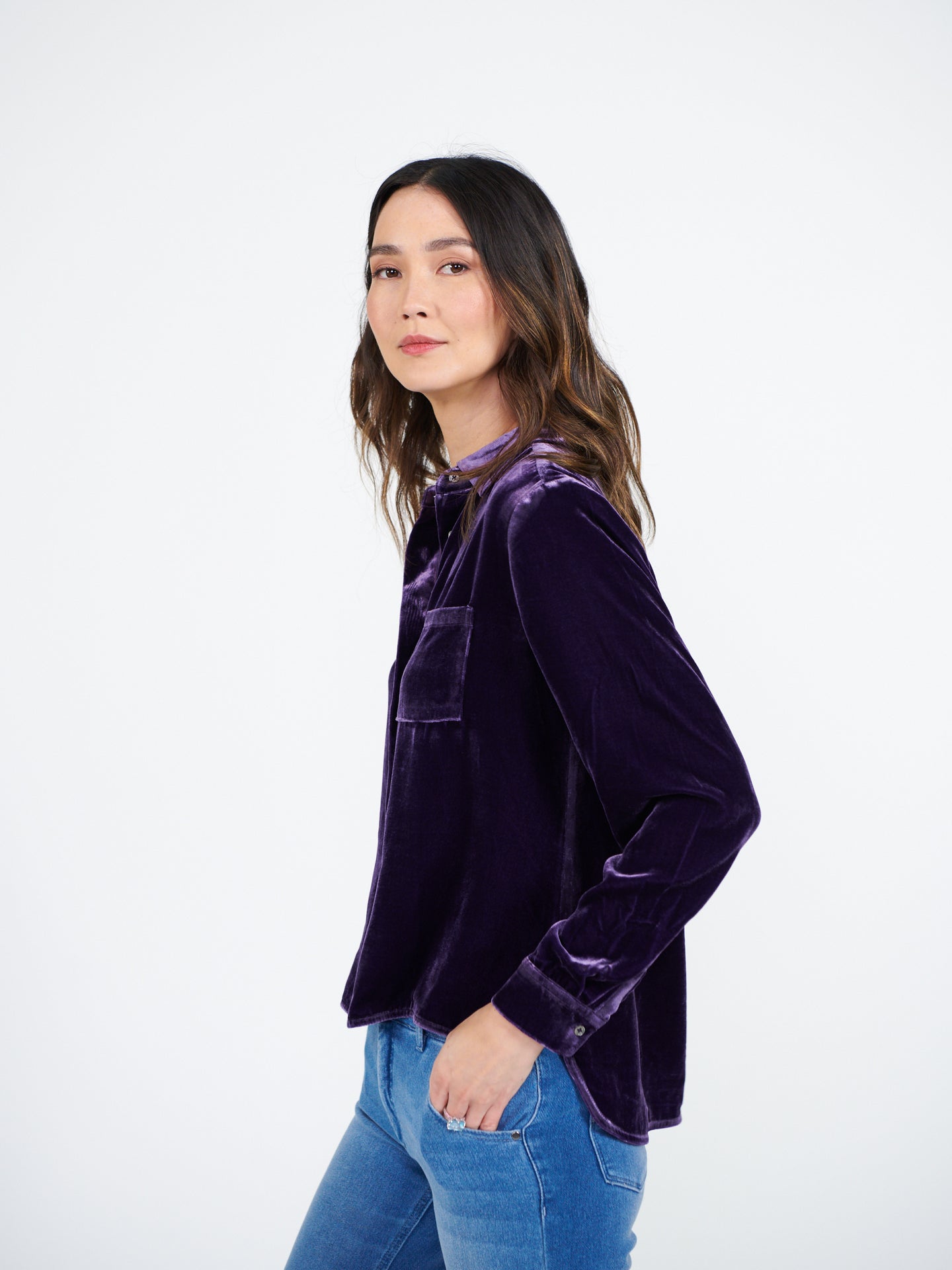 Patti velvet shirt - Blackberry