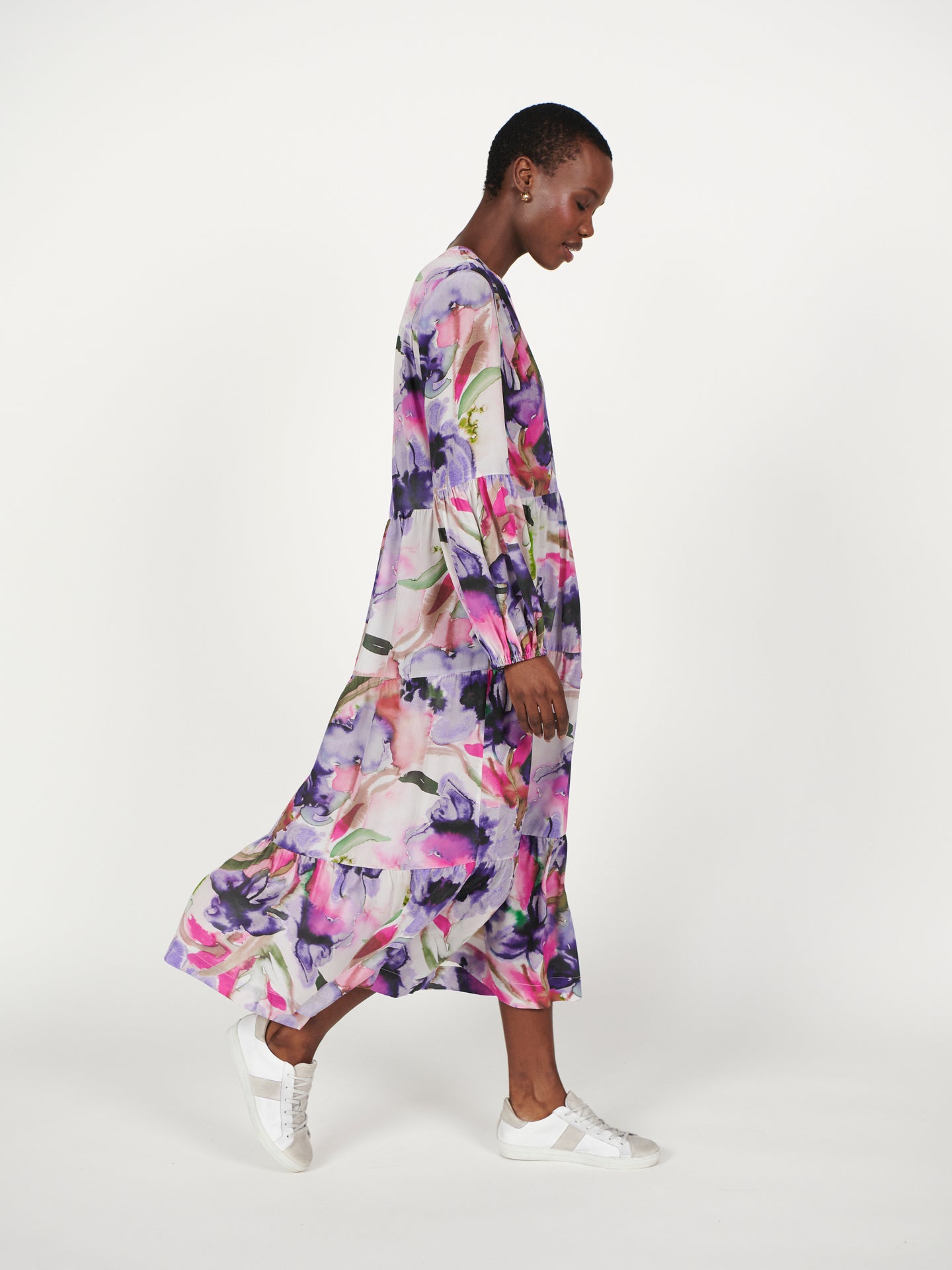 Gemma silk watercolour floral dress