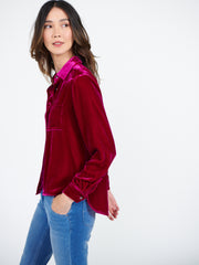 Patti velvet shirt - Hot Pink