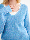 Sandy cotton cashmere blend v neck sweater