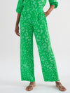 Thea silk tonal animal trousers
