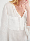 Alice gauze linen patch pocket shirt - White